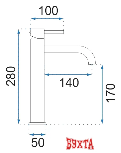 Смеситель Pea Gusto One Light H400005 (золотой)