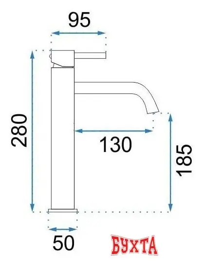 Смеситель Rea Lungo REA-B9409 (светлое золото)