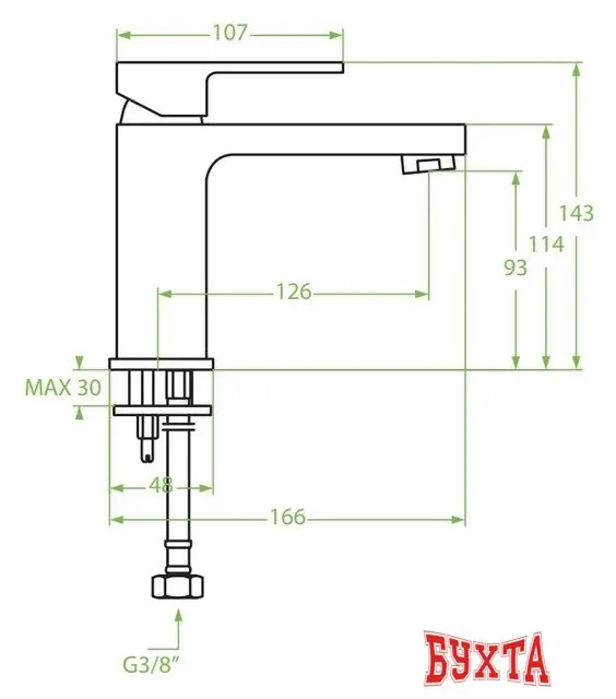 Смеситель Laveo Kvadrato BLQ 022D