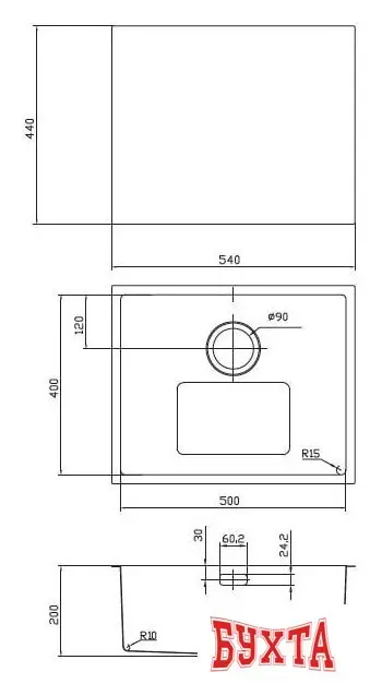 Кухонная мойка IDDIS Edifice EDI54B0i77