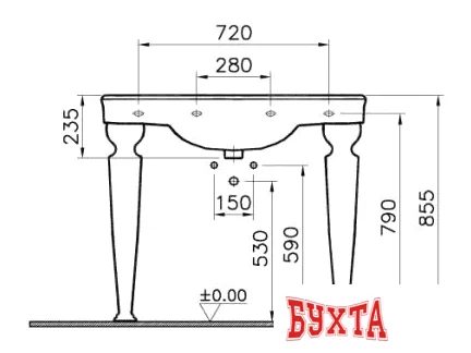 Умывальник Vitra Efes 100x57.5 [6209B003-0001]