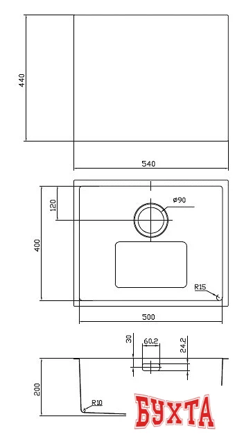 Кухонная мойка IDDIS Edifice EDI54S0i77