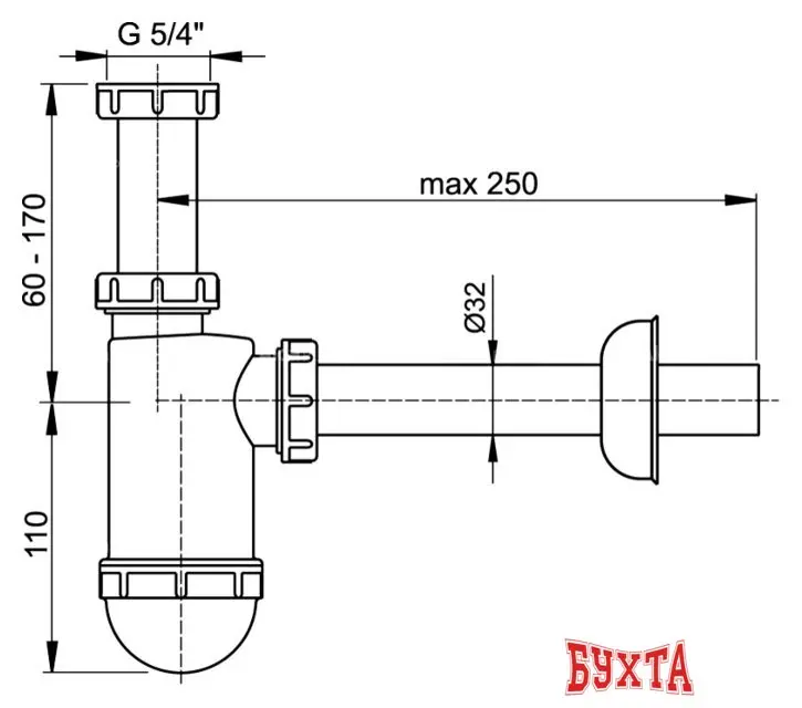 Сифон Alcaplast A430