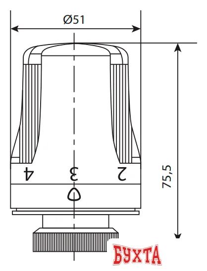 Термоголовка Royal Thermo RTE 50.030