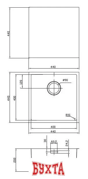 Кухонная мойка IDDIS Edifice EDI44B0i77