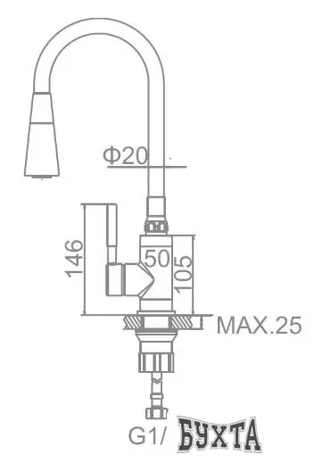 Смеситель Ledeme L4199-2 (хром/черный)