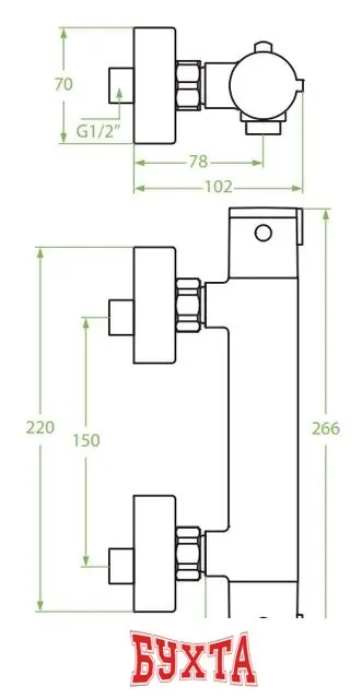 Смеситель Laveo Termico BAT 04TD