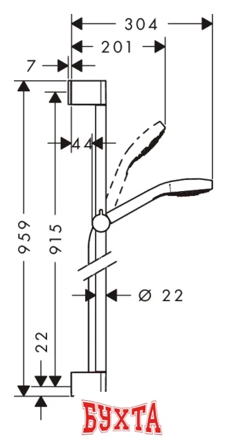 Душевой гарнитур  Hansgrohe Croma Select E (26592400)