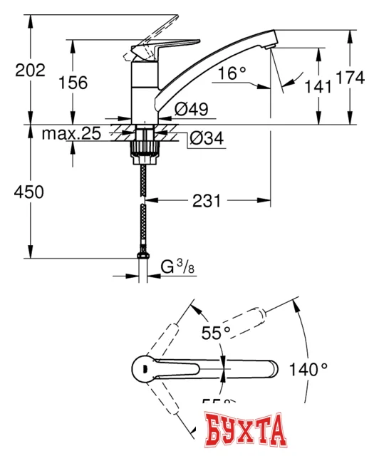 Смеситель Grohe BauEco 31680000