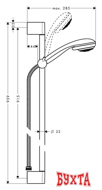 Душевой гарнитур  Hansgrohe Crometta 85 (27762000)