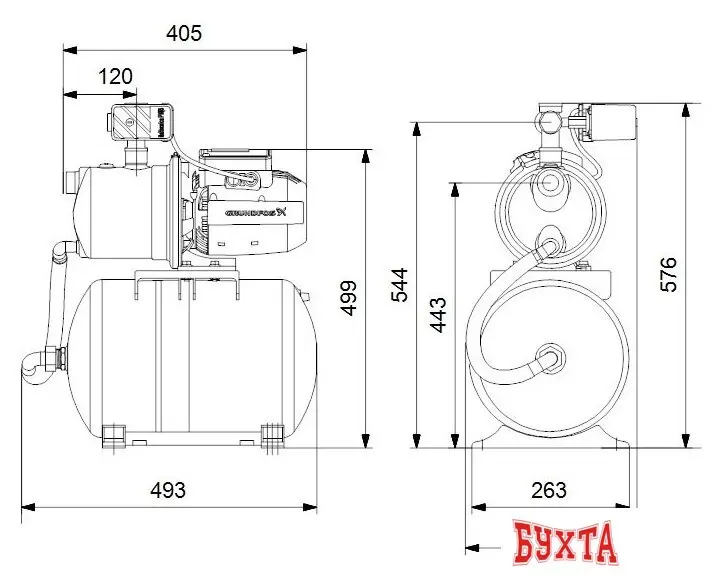 Насосная станция Grundfos JP 4-47 PT-H