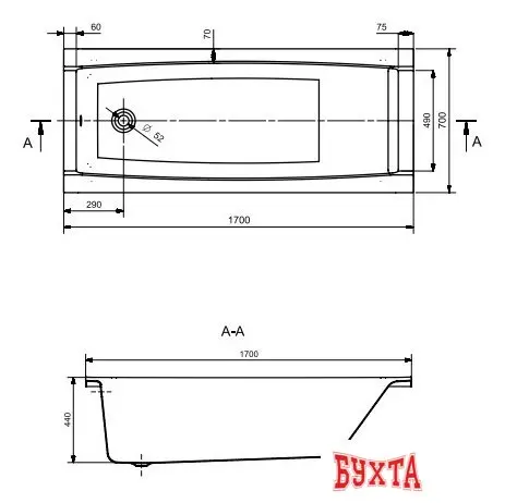 Ванна Santek Санторини 150x70 1WH302497