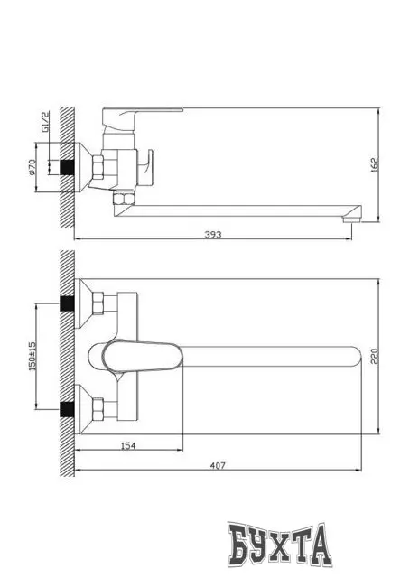 Смеситель Diadonna D86-222117BL