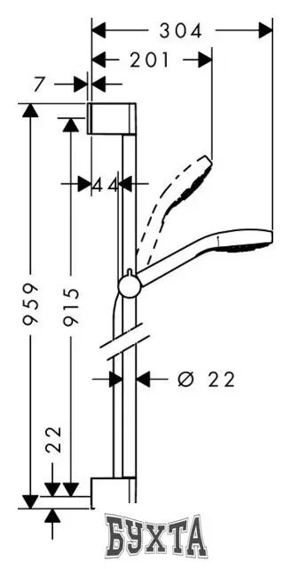 Душевой гарнитур  Hansgrohe Croma Select E Multi [26590400]