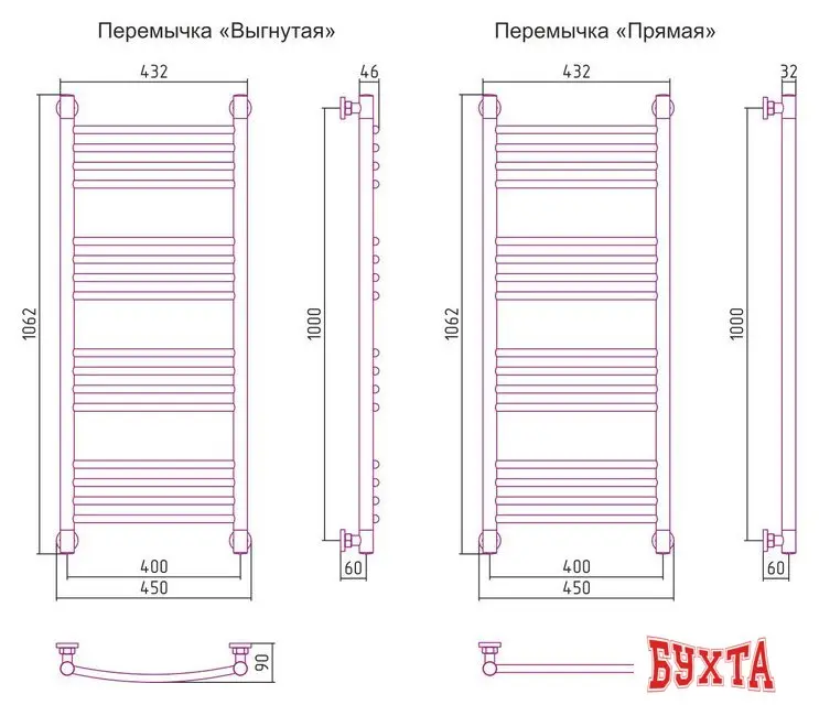 Полотенцесушитель Сунержа Богема+ 1000x400 30-0220-1040