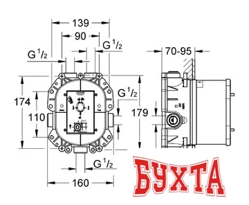 Скрытый механизм Grohe Rapido T 35500000