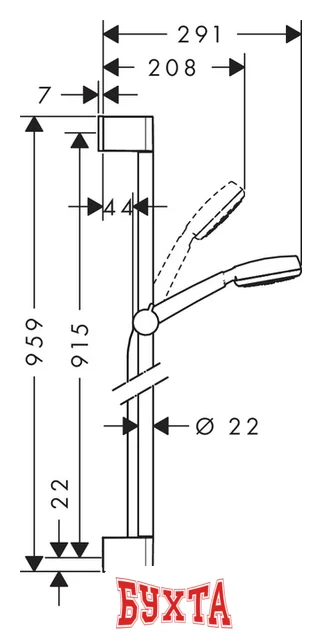 Душевой гарнитур  Hansgrohe Crometta 100 [26658400]