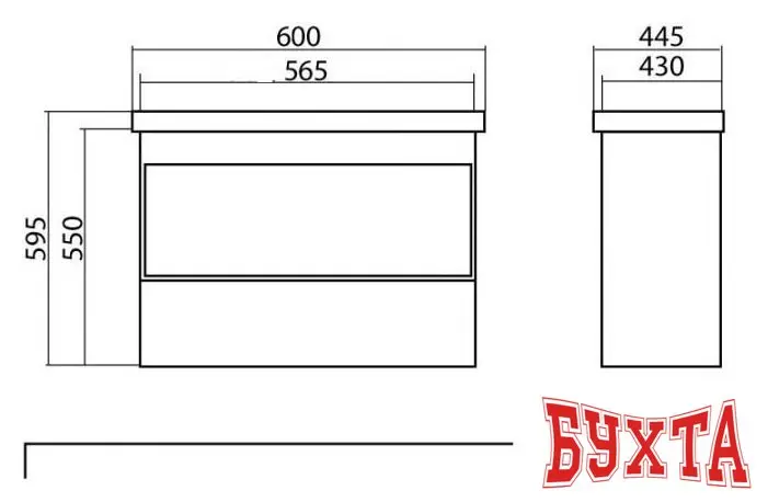 Мебель для ванных комнат Аква Родос Тумба Едда 60 ОР0002519 с умывальником Frame 60 (бежевый)