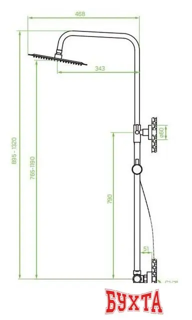 Душевая система  Laveo Pretto PLP 70OB