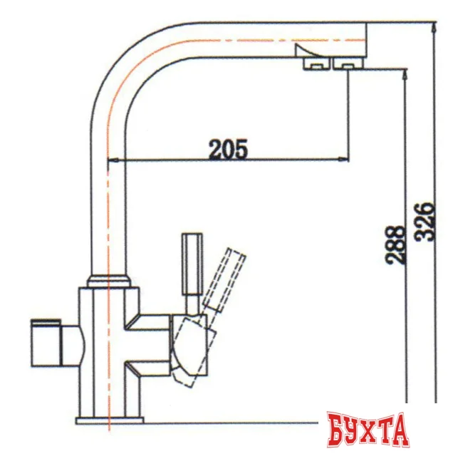 Смеситель Kaiser Decor 40144-2 (черный мрамор)