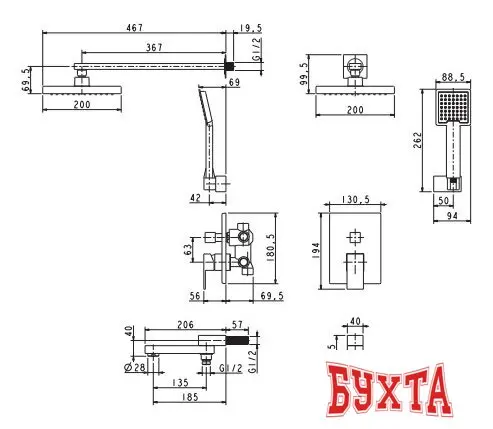 Душевая система  Kaiser Sonat 34677