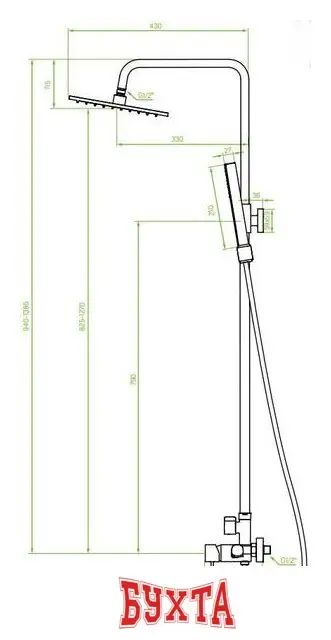 Душевая система  Laveo Pola PLA 70KX