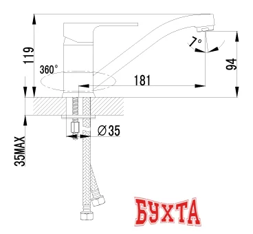 Смеситель Lemark plus GRACE LM1504C