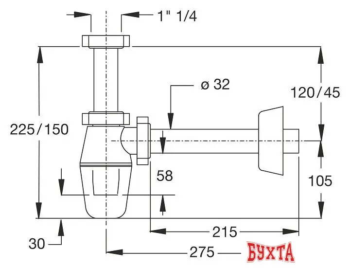 Сифон Bonomini 2630CP32B0