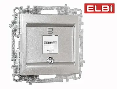 EL-BI,Zena-Vega,розетка компьютерная,серебро,механизм, 609-011000-247 , пр-во:Турция