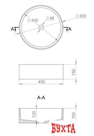 Умывальник Salini Armonia 130112SM