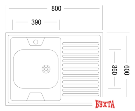 Кухонная мойка Ukinox STD800.600-5C 0R