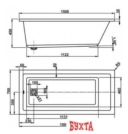 Ванна VagnerPlast Cavallo 150x70 VPBA157CAV2X-04 (с каркасом и экраном)