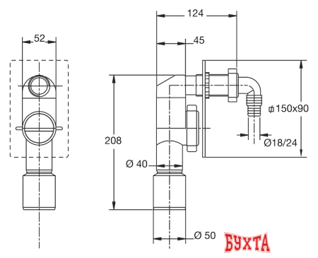 Сифон Bonomini 3200CR50B9