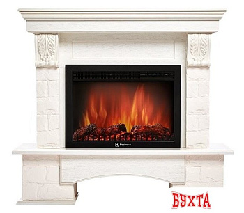 Портал Firelight Forte 25S (камень белый/шпон беленый дуб)