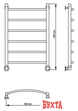 Полотенцесушитель Luxon R 80x40 (нижнее подключение)