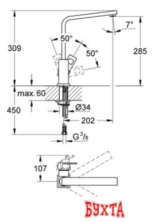 Смеситель Grohe Eurocube 31255DC0