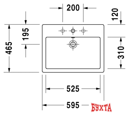 Умывальник Duravit Vero 59.5x46.5 [0452600000]