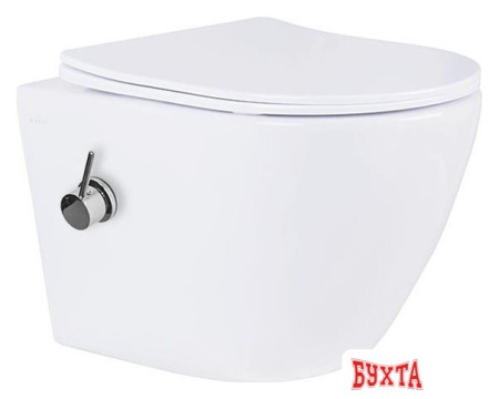 Унитаз подвесной Roxen Antares Bidet в комплекте с инсталляцией StounFix Slim 6 в 1 962282 (кнопка: оружейная сталь)