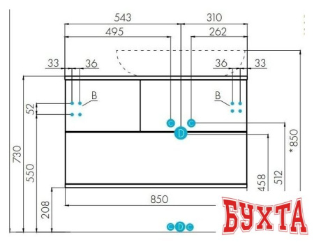 Мебель для ванных комнат Акватон Тумба Терра 85 под умывальник Infinity 60