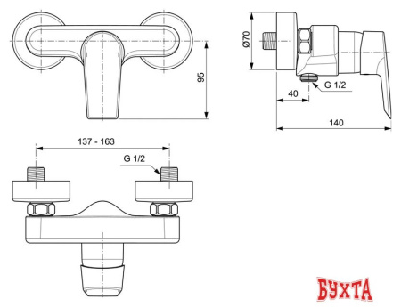 Смеситель Ideal Standard Tesi A6581