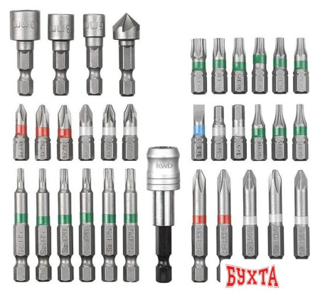 Набор трещотка с головками и битами KWB 49108801 (34 предмета)