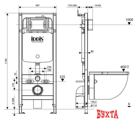 Инсталляция для унитаза IDDIS Profix PRO0000i32