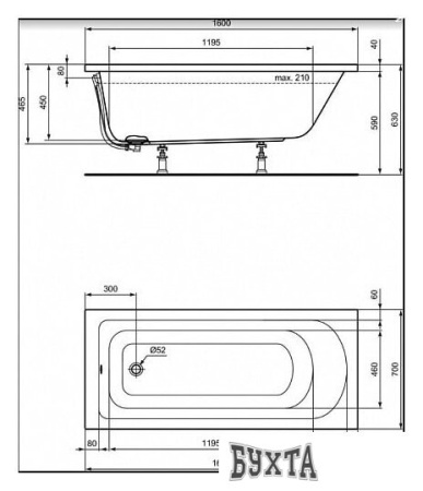 Ванна Ideal Standard Hot Line 160x70 K274501