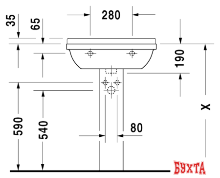 Умывальник Duravit Starck 3 60x45 (0300600000)