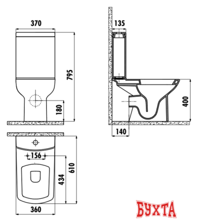 Унитаз Creavit Lara LR310-11CB00E-0000