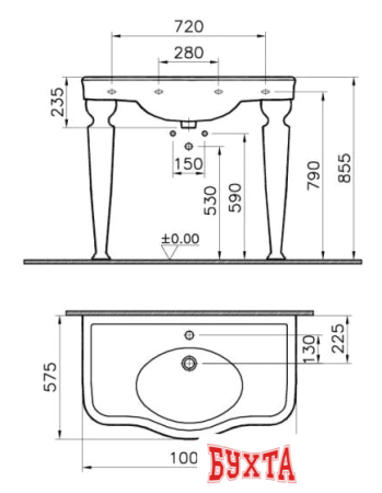 Пьедестал для умывальника Vitra Efes 6210B003-0156