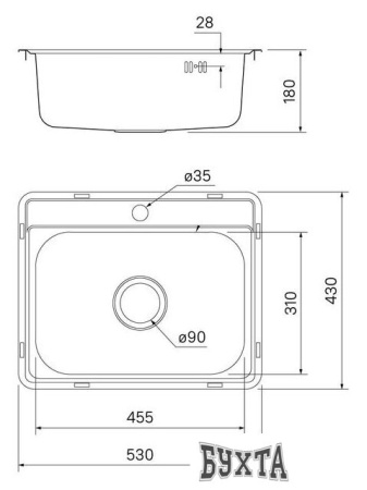 Кухонная мойка IDDIS Basic BAS53S0i77