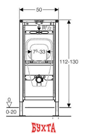 Инсталляция для писсуара Geberit DuoFix 111.686.00.1