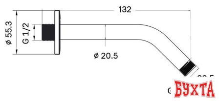 Держатель верхнего душа IDDIS Built-in Shower 001MINSi61