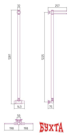 Полотенцесушитель Сунержа Лайк EU50 1200x50 00-0213-1200